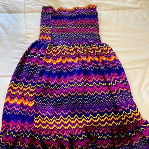 strapless swimsuit cover up, or dress.